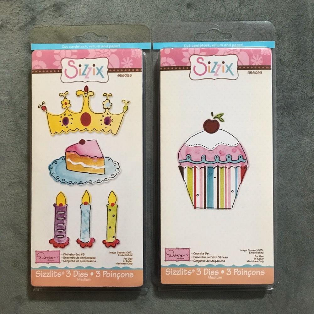 Sizzix birthday theme sizzlits die set (cupcake, birthday #3)